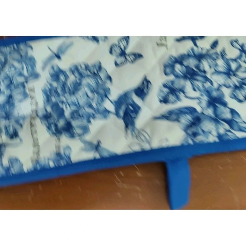 Michel Design Works Double Oven‎ Glove Mitts Blue Bird Flower Postal Euc